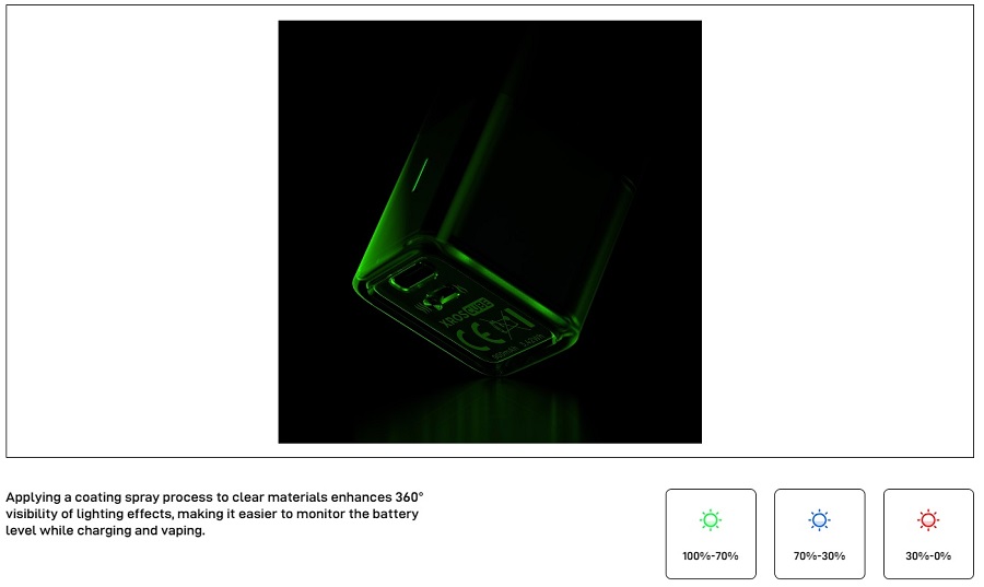 Vaporesso Xros Cube led indikátor batérie